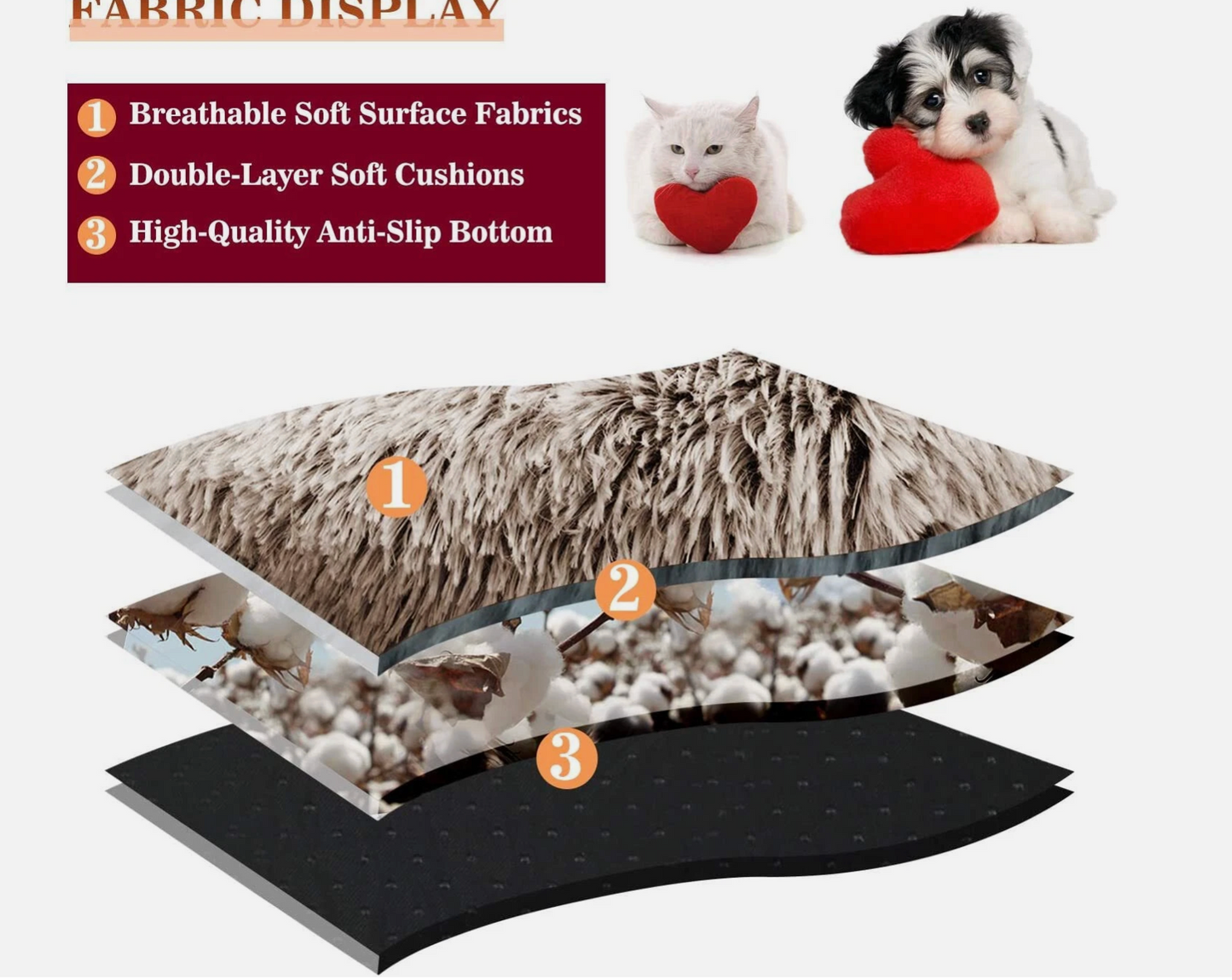 Pet Plush Cave Bed 2-In-1