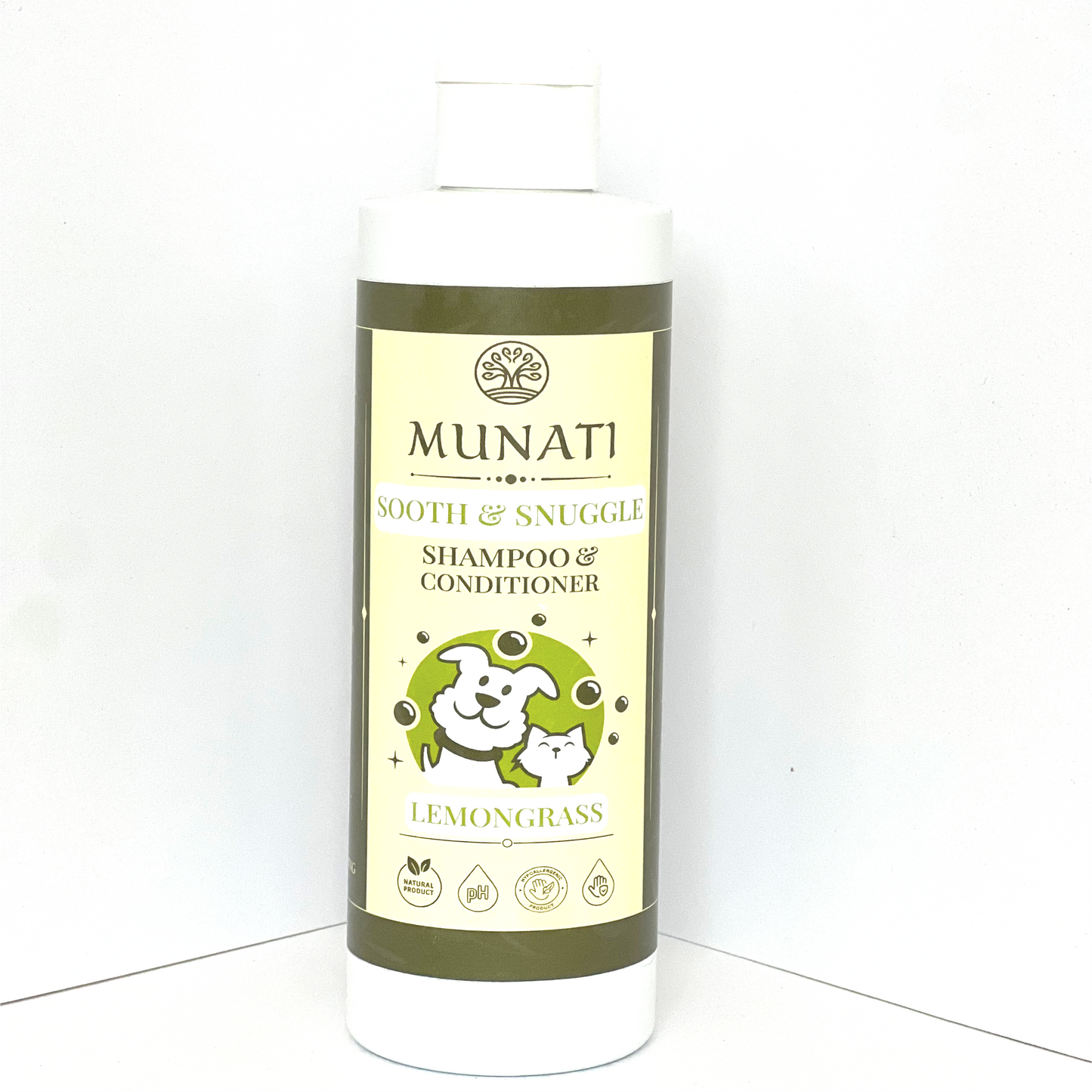 Natural Herbal Lemongrass 'Sooth and Snuggle' Shampoo and Conditioner For Pets, Munati, 200ml