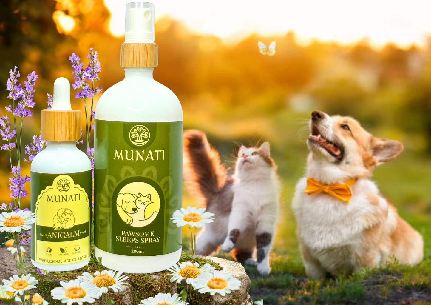 Calming Drops & Spray Bundle Pack For Pets, Munati