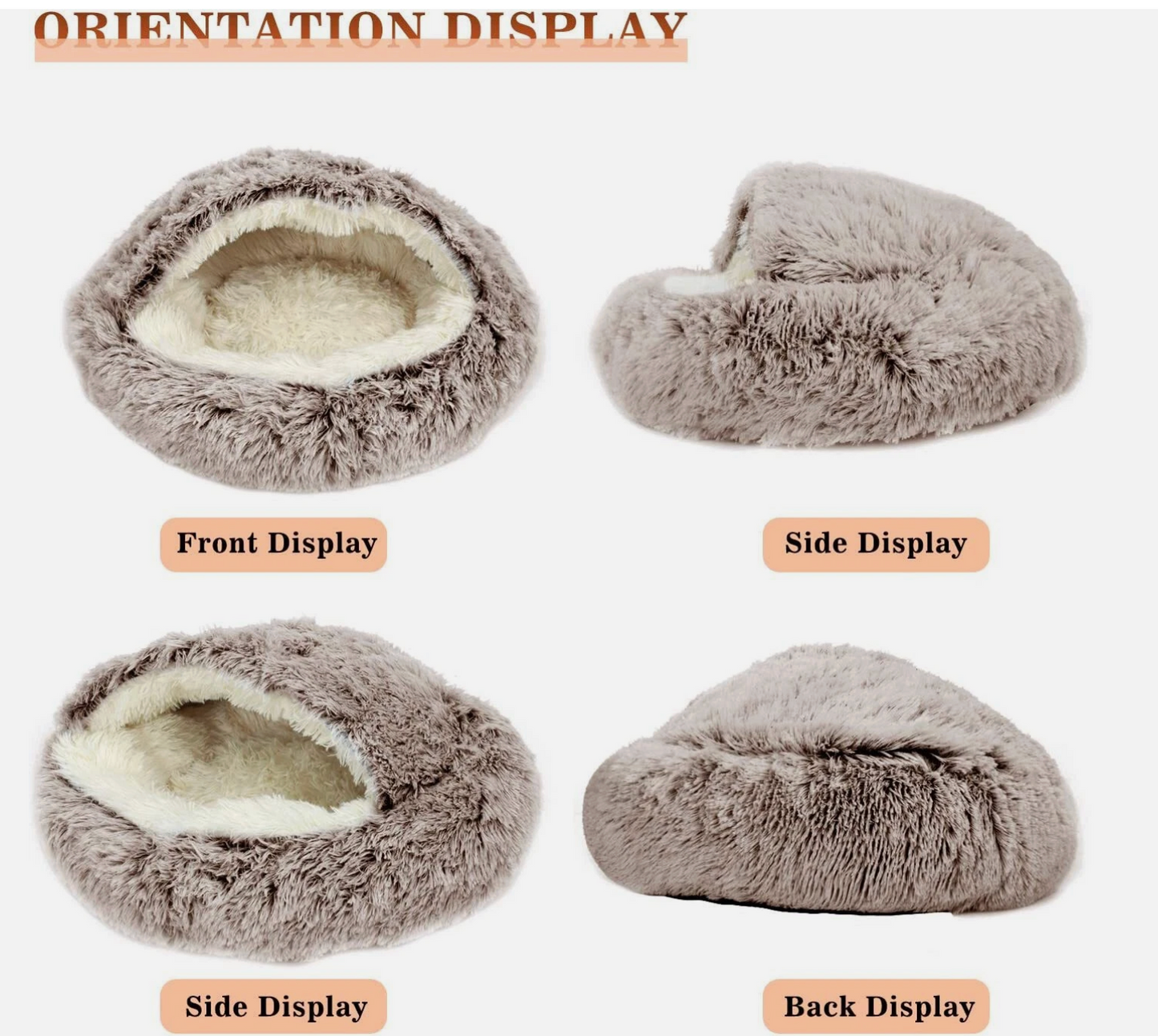 Pet Plush Cave Bed 2-In-1