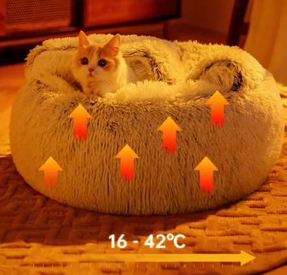 Pet Plush Cave Bed 2-In-1